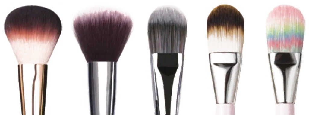 Five synthetic fibre options in gradient and mixed colours