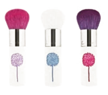 Kabuki brushes with art deco printed handles