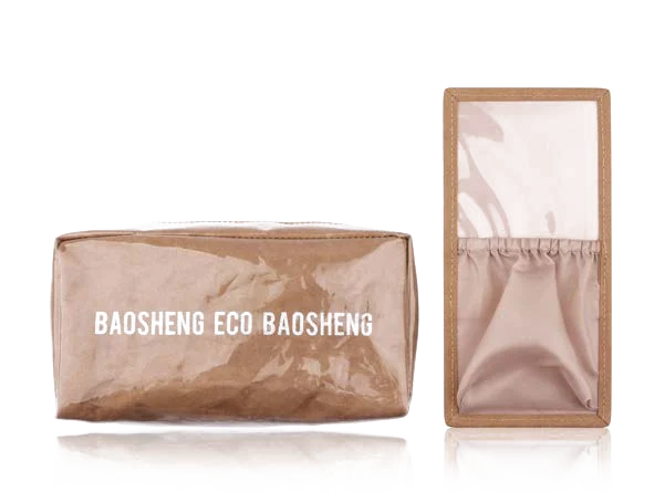 Kraft-paper eco pouch with mirror